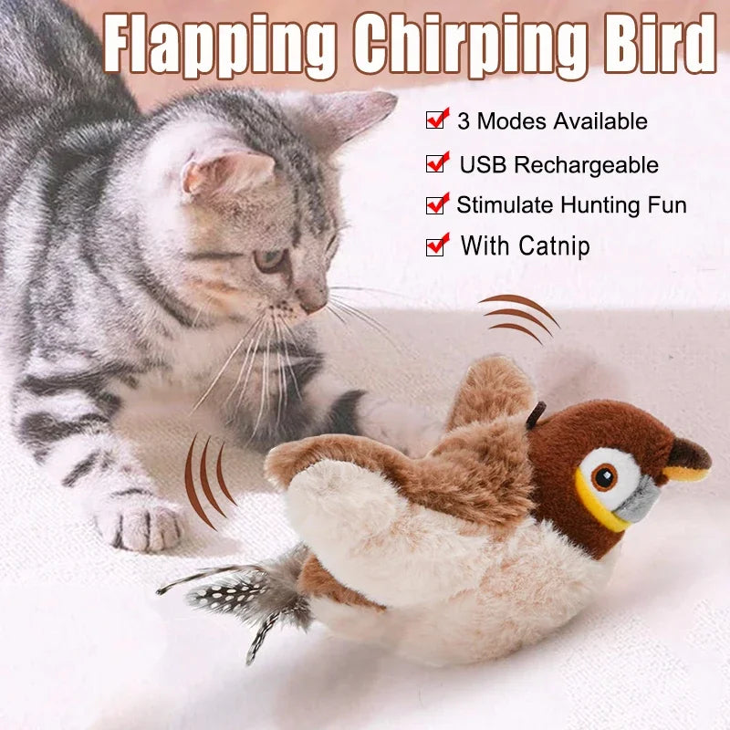 Interactive Catnip Electric Bird Toy