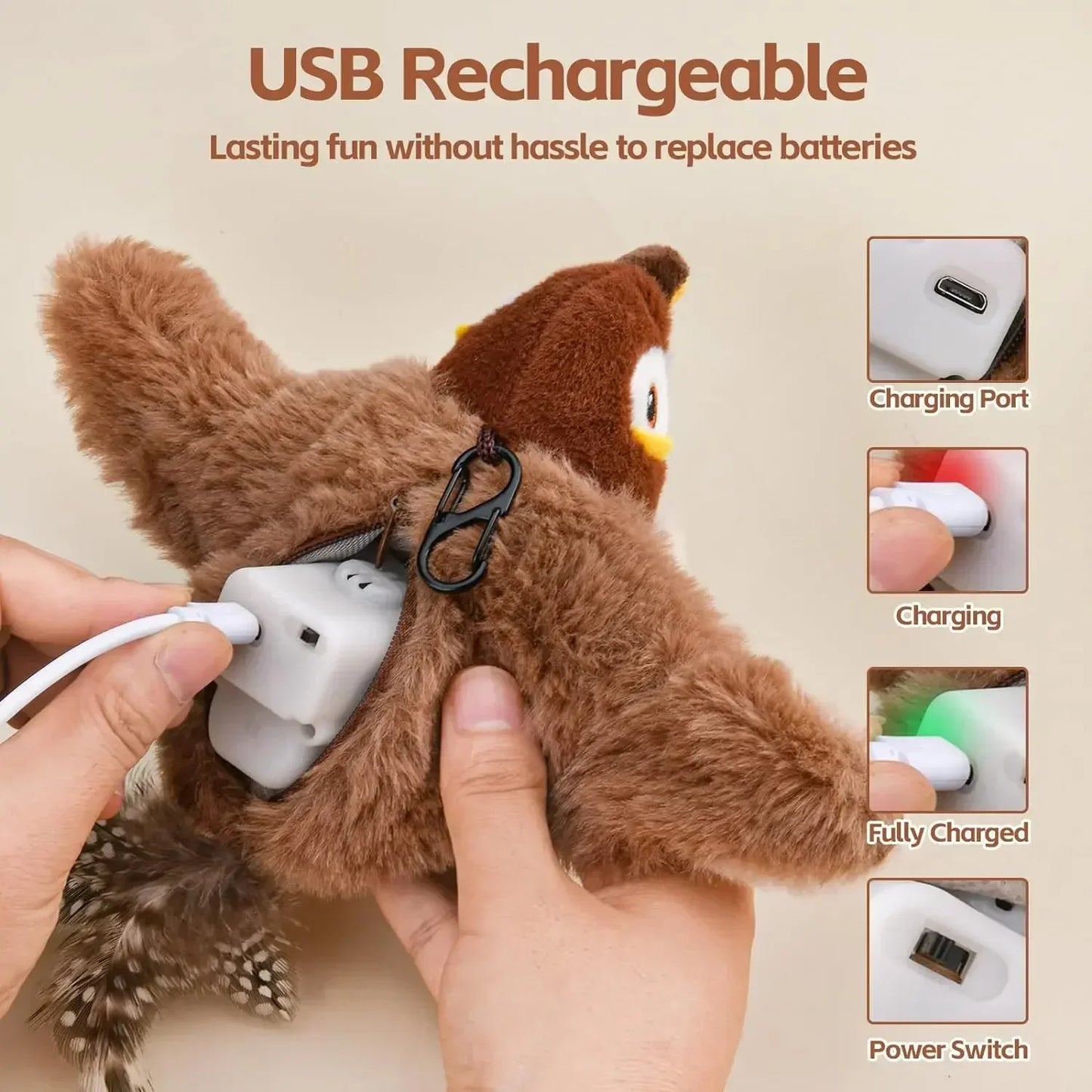 Interactive Catnip Electric Bird Toy