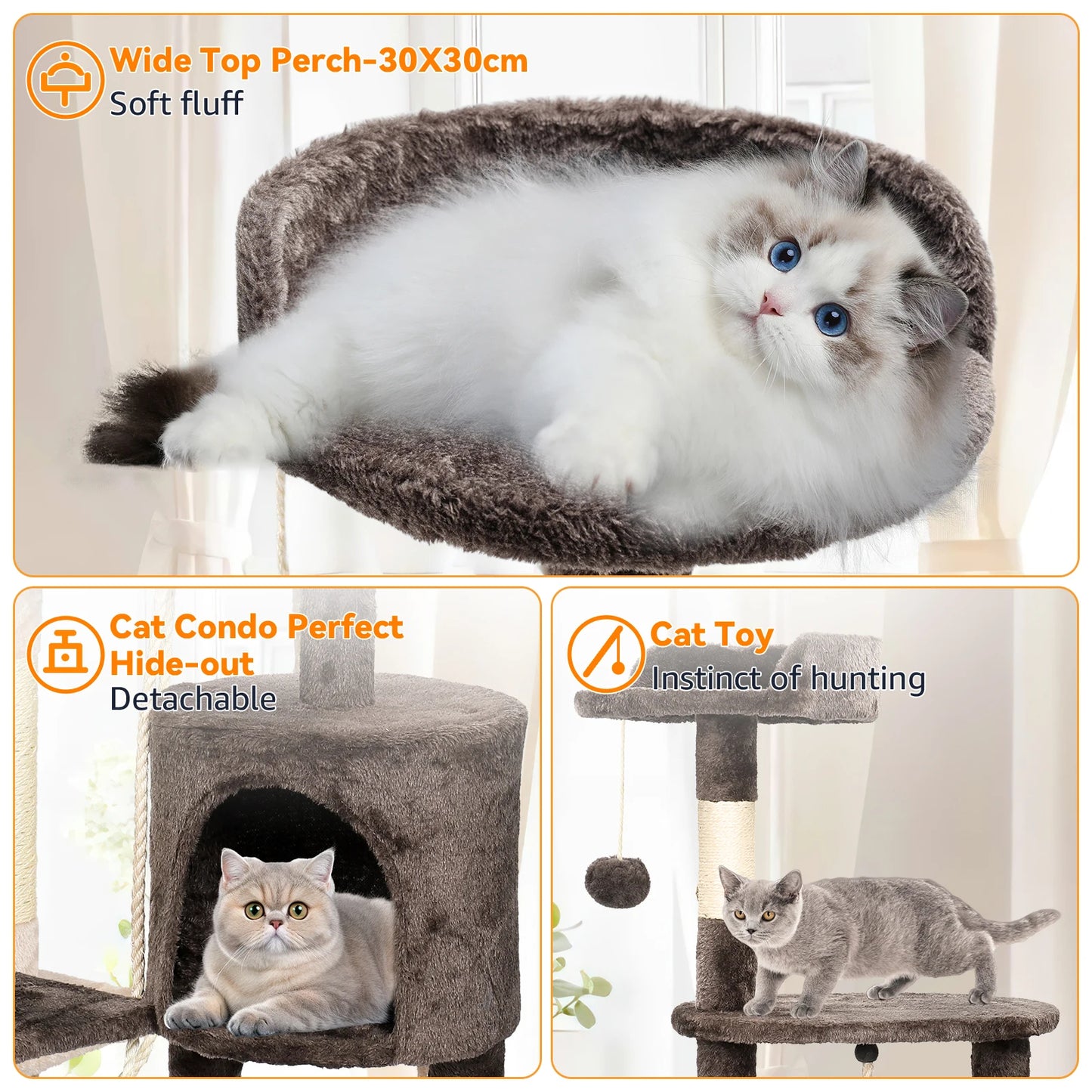 Multi-Level Cat Tree with Scratching Posts