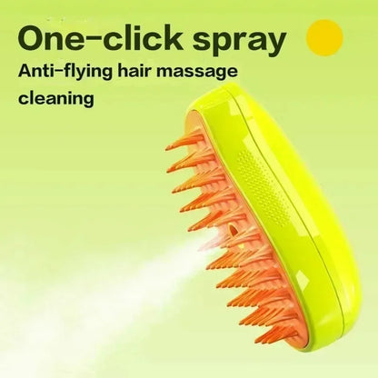 3-in-1 Electric Pet Steam Grooming Brush