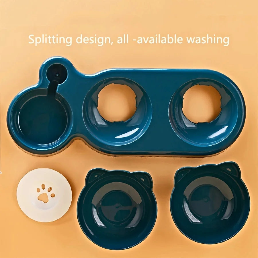 3-in-1 Cat Food & Water Bowl Set
