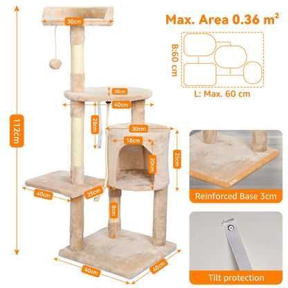 Multi-Level Cat Tree with Scratching Posts