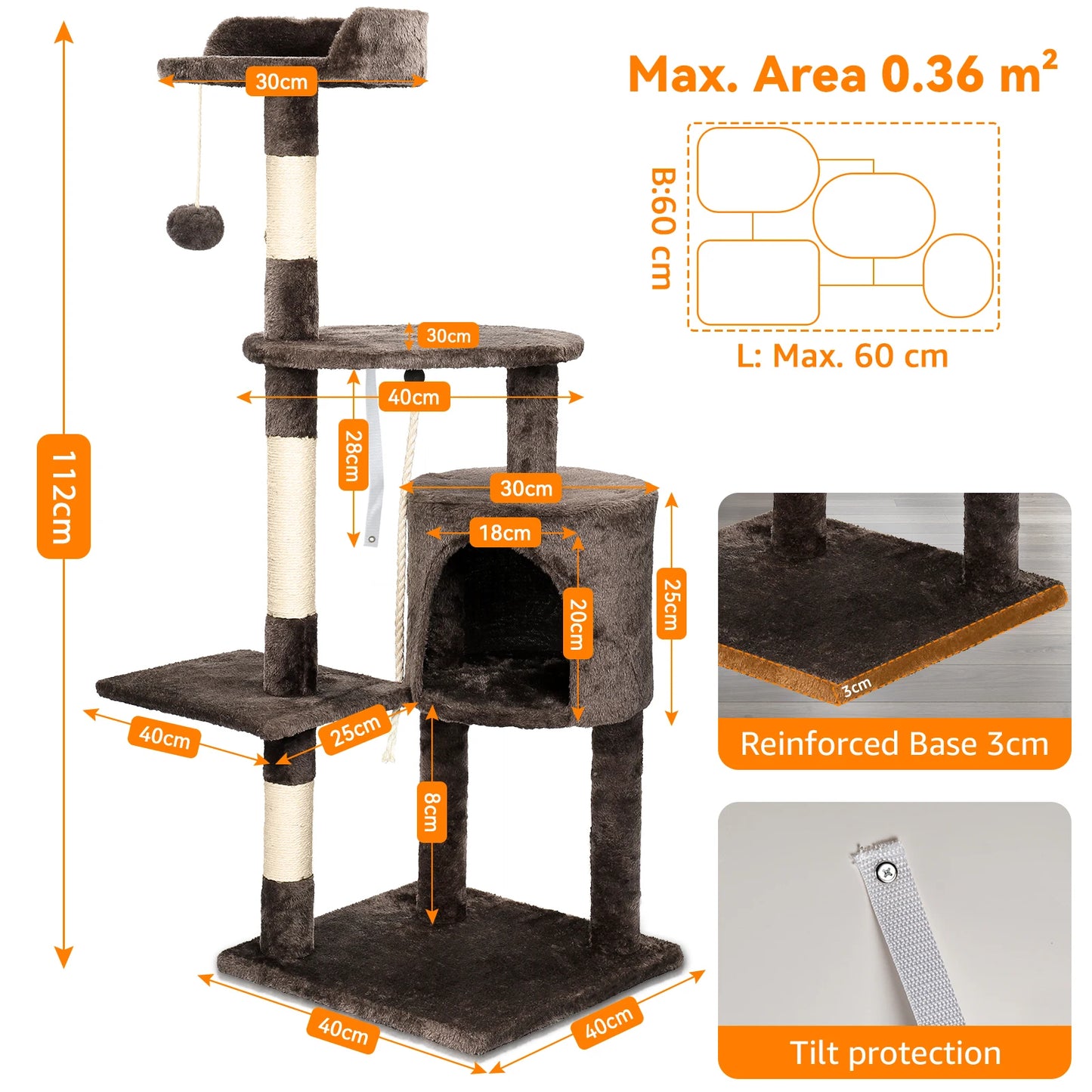 Multi-Level Cat Tree with Scratching Posts
