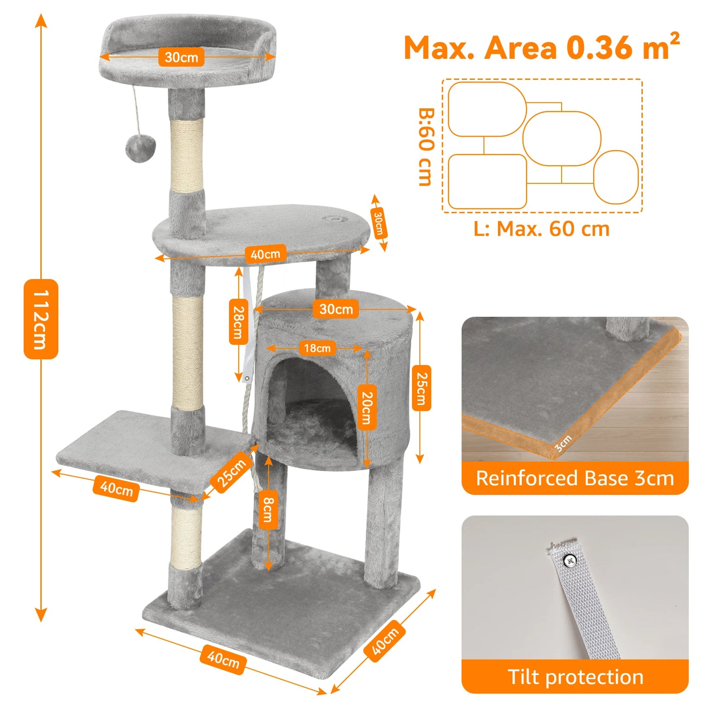 Multi-Level Cat Tree with Scratching Posts