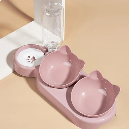 3-in-1 Cat Food & Water Bowl Set
